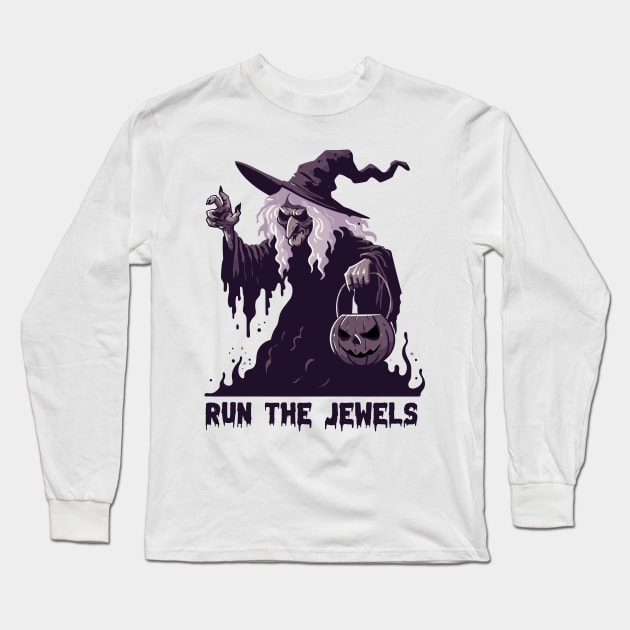 RUN THE JEWELS IS WITCH? Long Sleeve T-Shirt by Typospecia